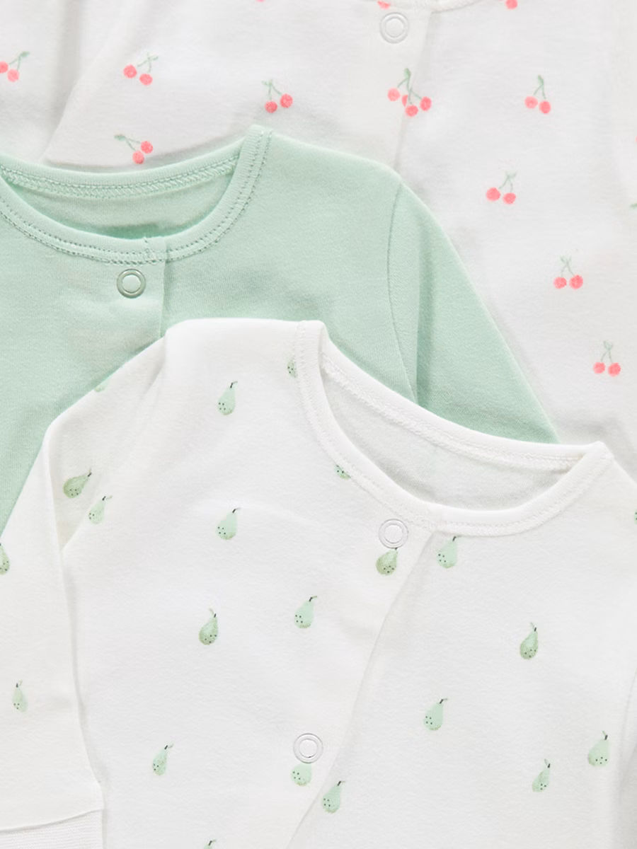 Fruit Prints Footless Sleepsuits 3 Pack detail 1
