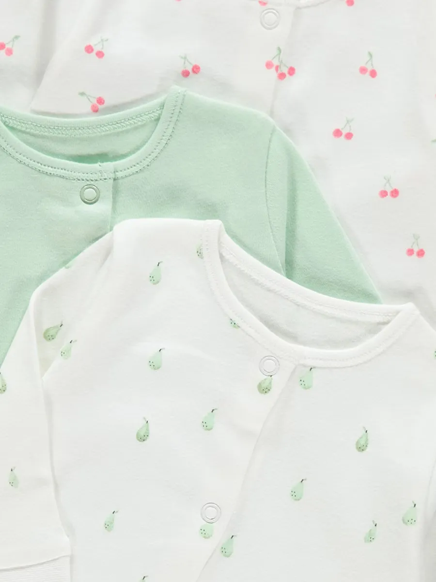 Fruit Prints Footless Sleepsuits 3 Pack