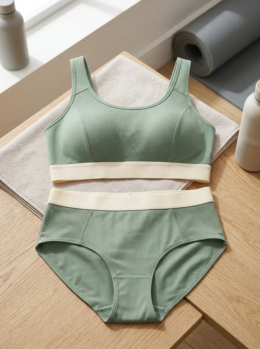Women's Mesh Sports And Block Lingerie Set