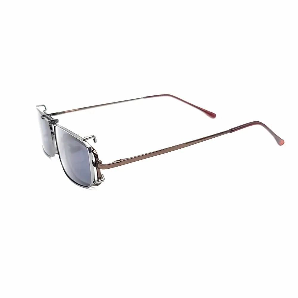Amber Lens 52mm Rectangular Polarized Clip-On Sunglasses