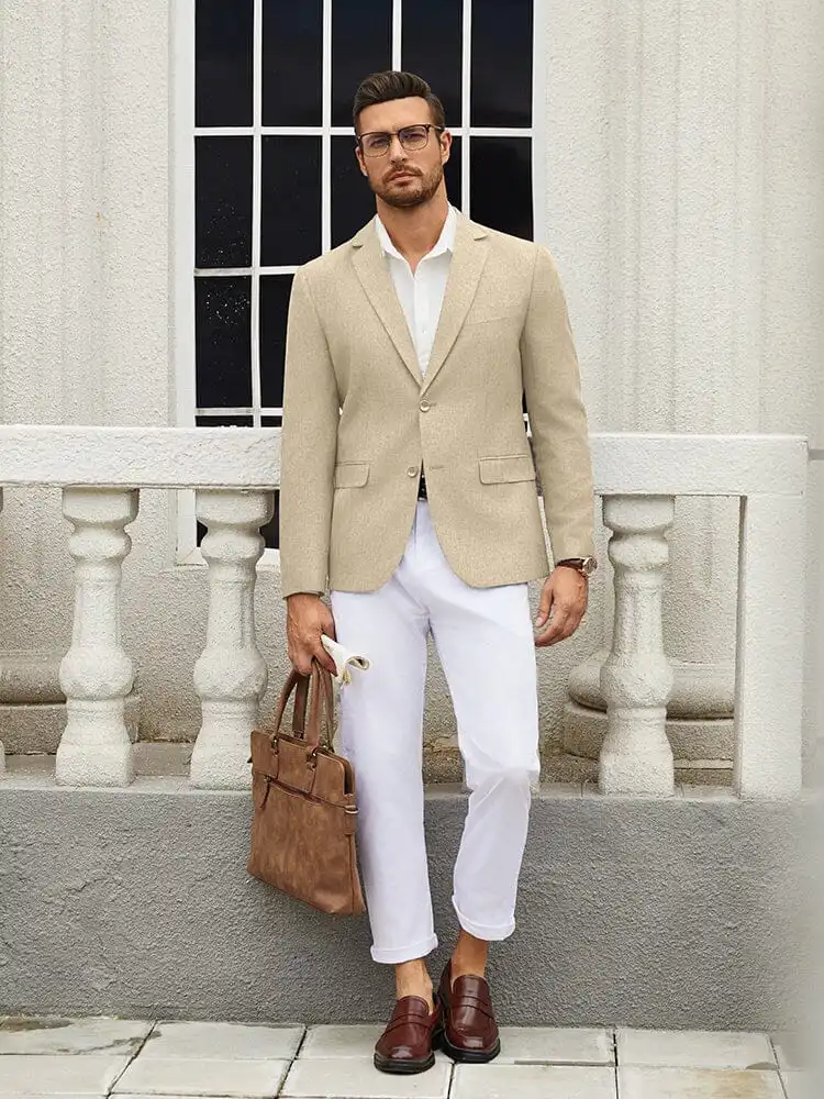 Casual Lightweight Suit Jacket Two Piece Set