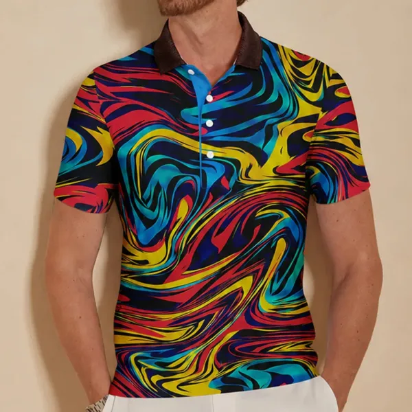 Versatile Performance Short Sleeve Button Up Polo Shirt
