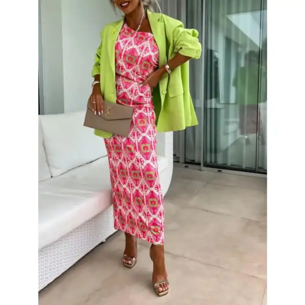 Slit Single Shoulder Midi Dress