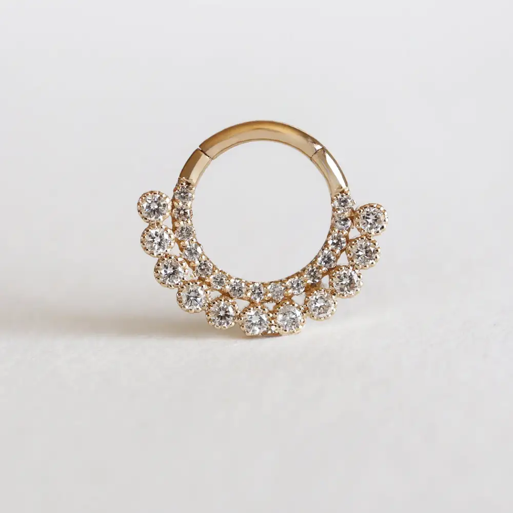 Modern Diamond Clicker Hoop Earring