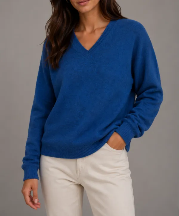 Classic Merino Cashmere V Neck Pullover