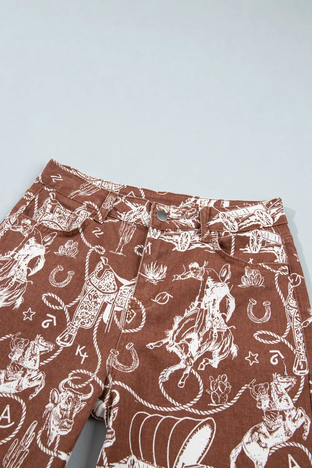 Women's Western Print Casual Shift Jeans