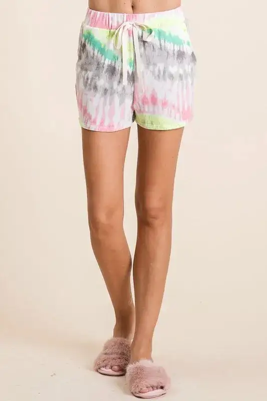 Textured Drawstring Waist Shorts