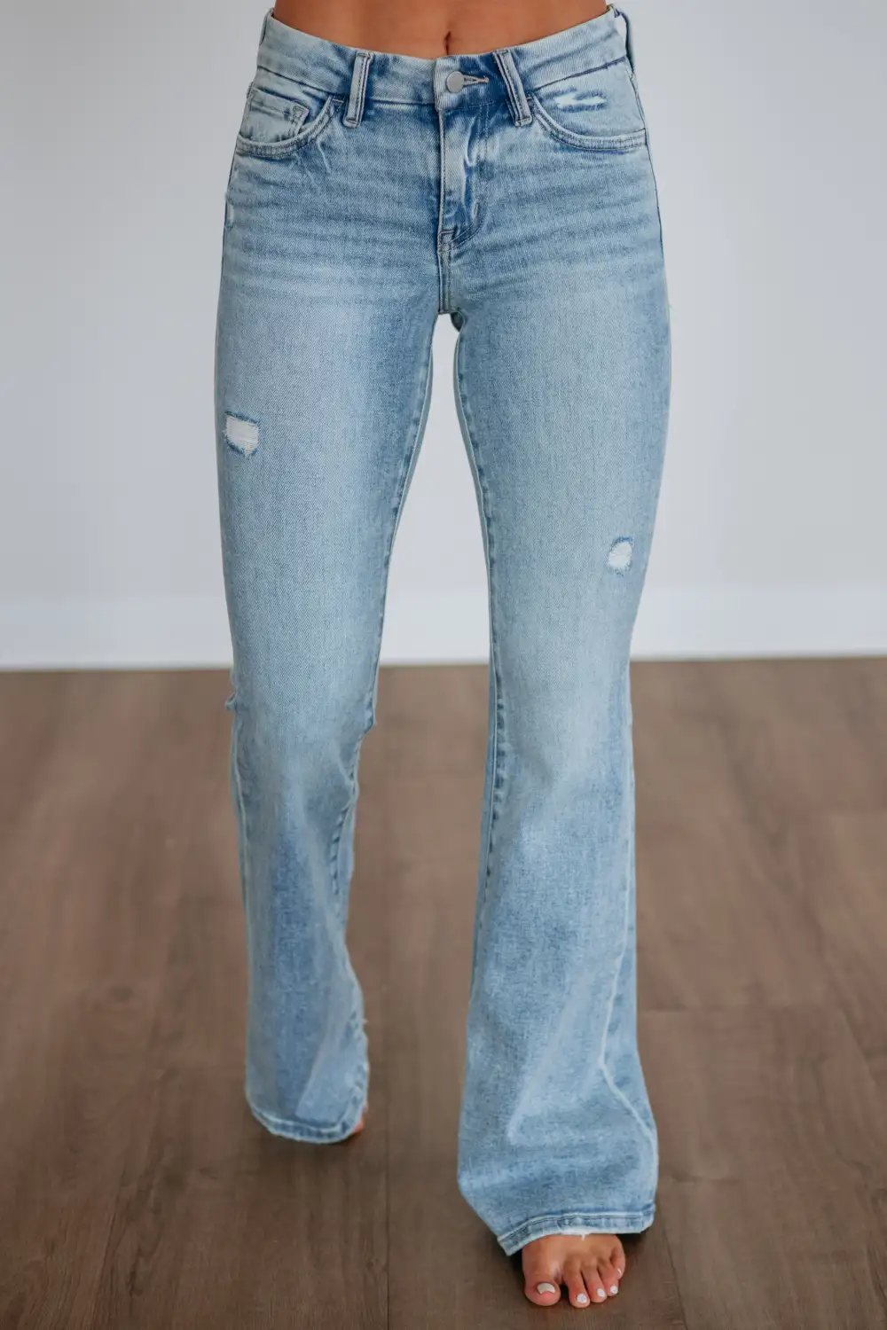 Women's Low Rise Flared Leg Long Length Jeans