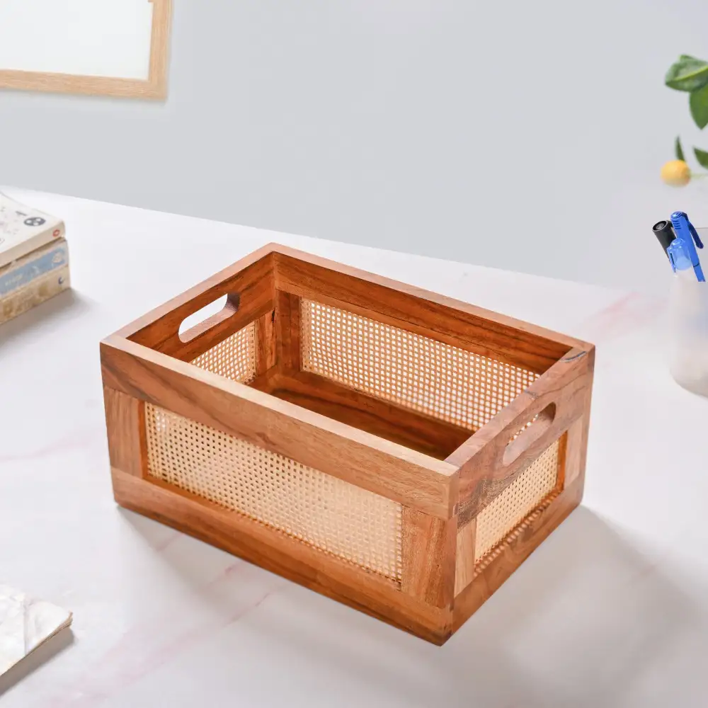 Rattan Wooden Storage Box