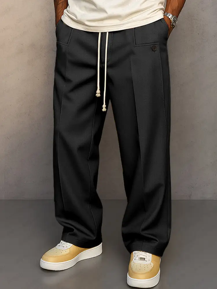 Relaxed Drawstring Waist Pants