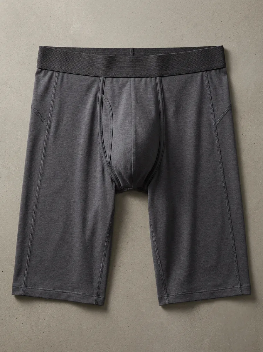 Men's Charcoal Grey Tonal Waistband Heathered Boxer Briefs