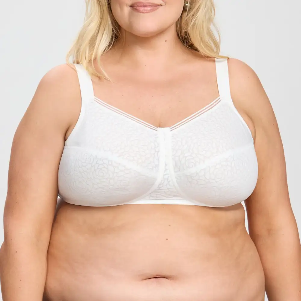 Women's Wireless Two-Part Cup Adjustable Straps Mesh Bra