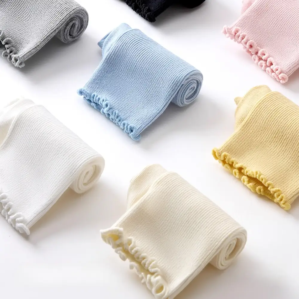 Lettuce Trim Ribbed Slouch Crew Socks