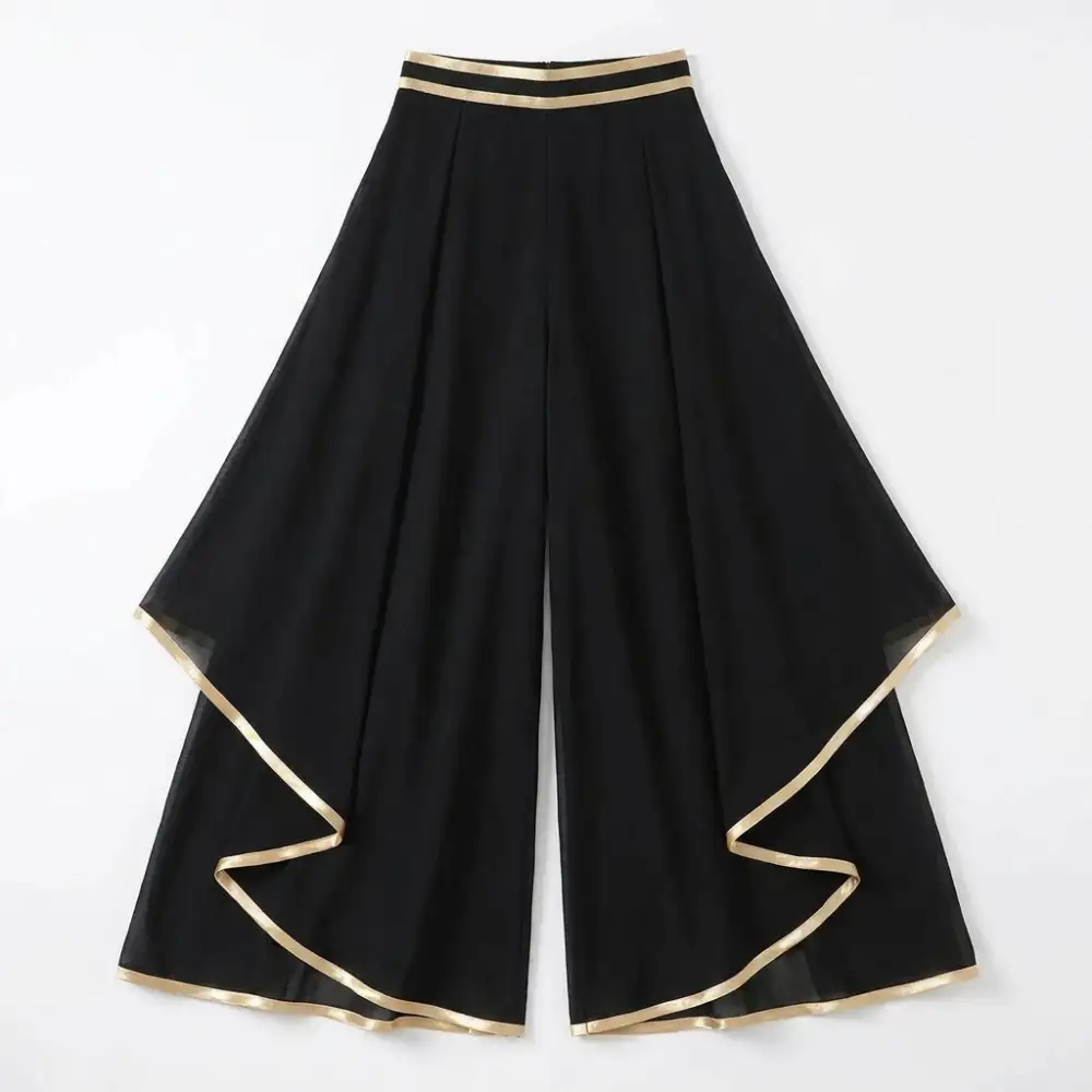 Relaxed Fit Pants with Trim