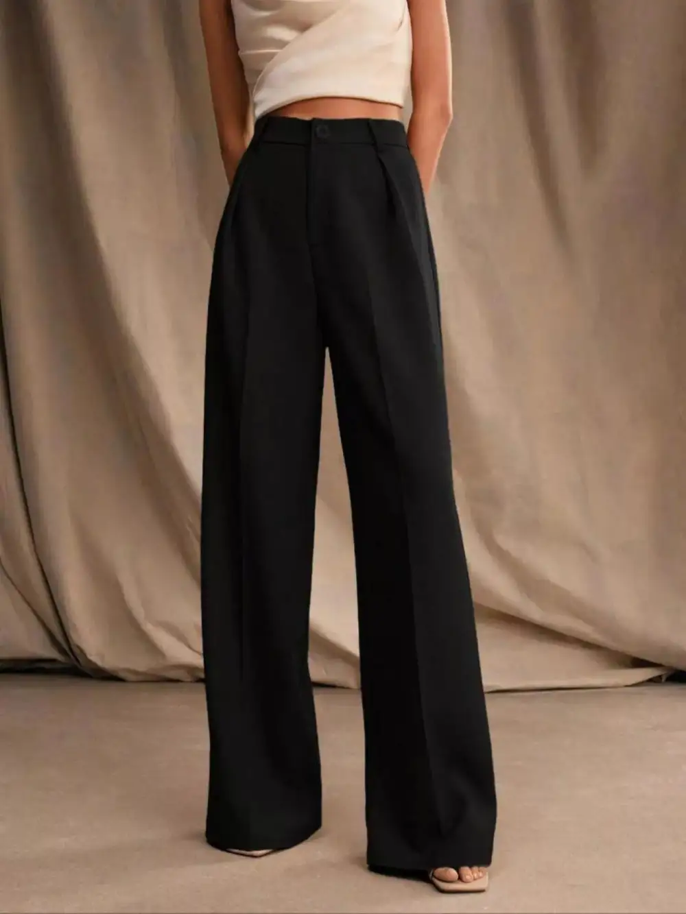 Elegant High Waisted Wide Leg Pants