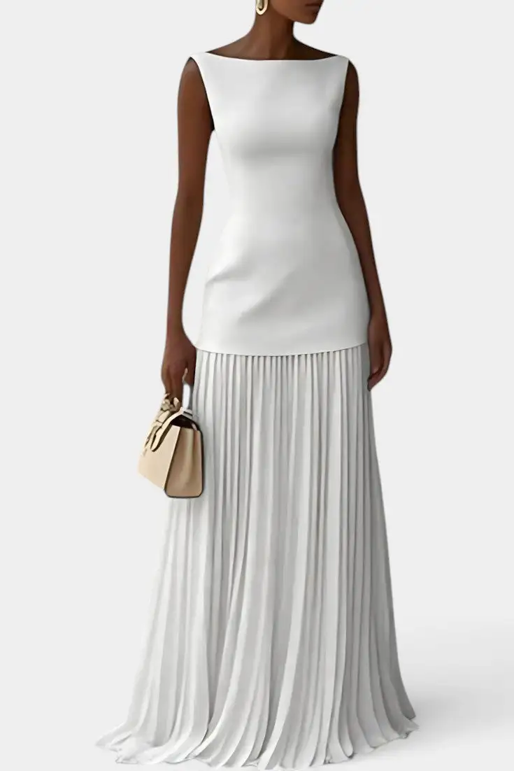 Boat-Neck Maxi Dress