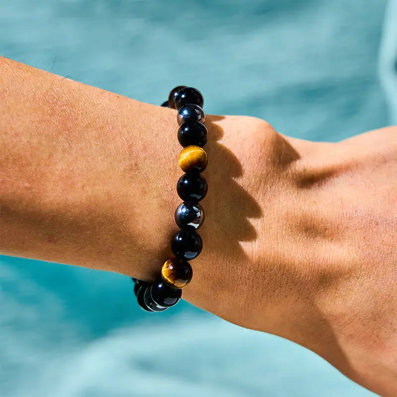 Refined Natural Tiger Eye Obsidian Hematite Powerful Bracelet