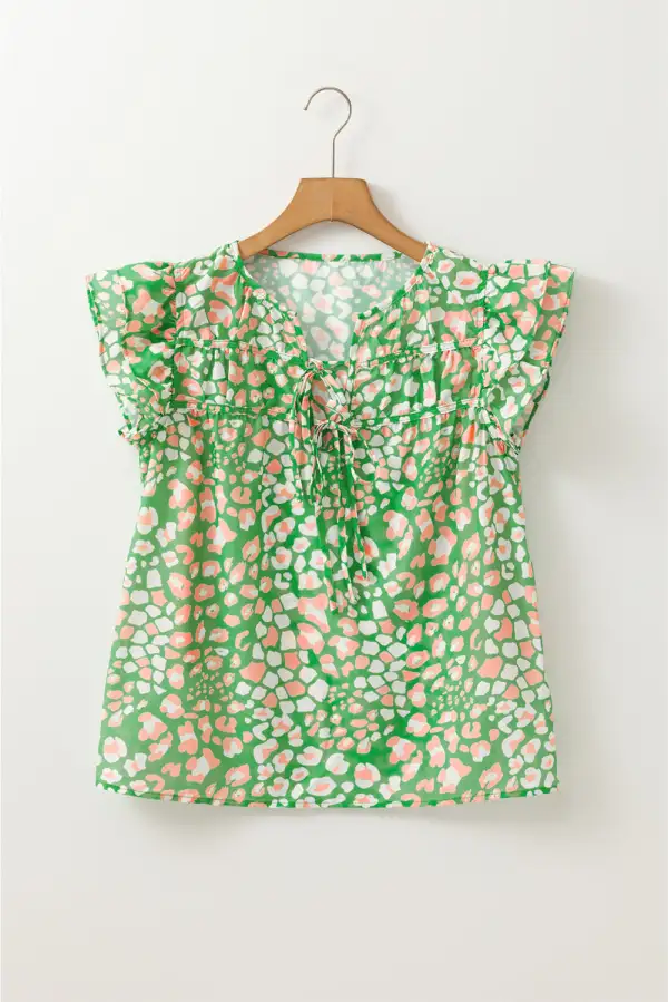 Leopard Print Abstract Print Blouse