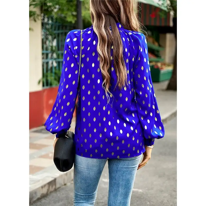 Women's Openwork Long-Sleeve Relaxed Blouse