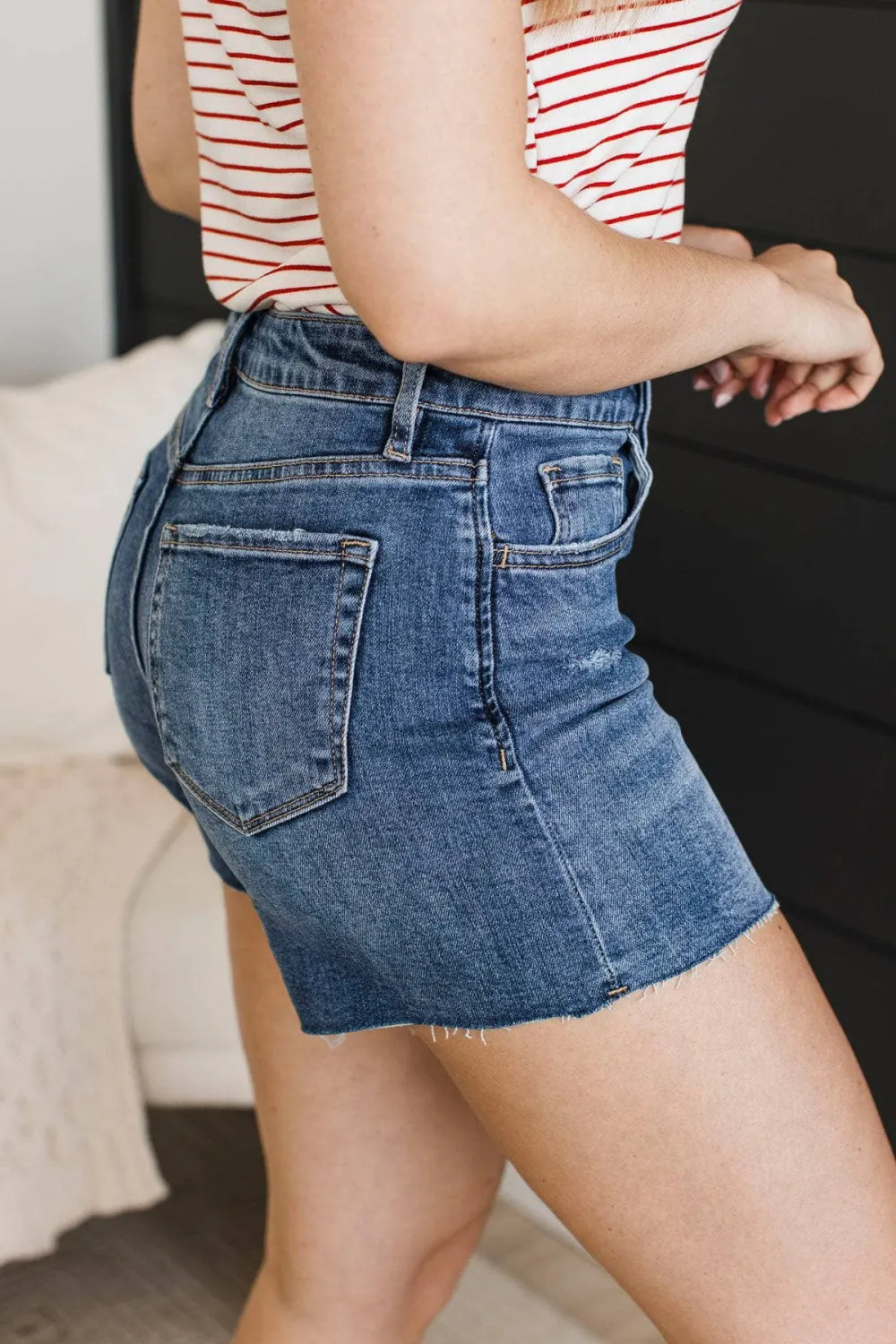 High-Rise Denim Relaxed Shorts
