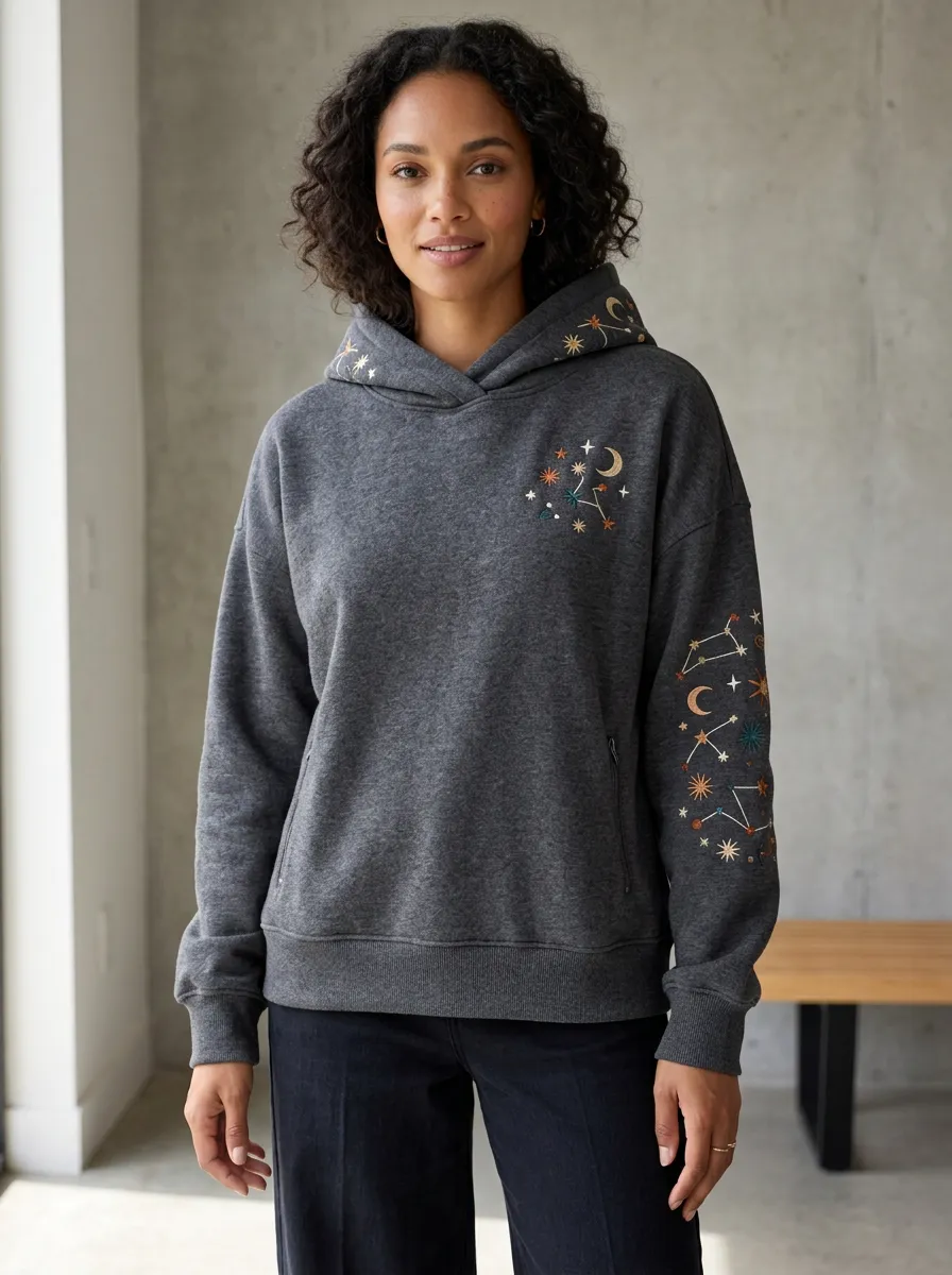 Women's Soft Style Celestial Moon Graphic Hoodie