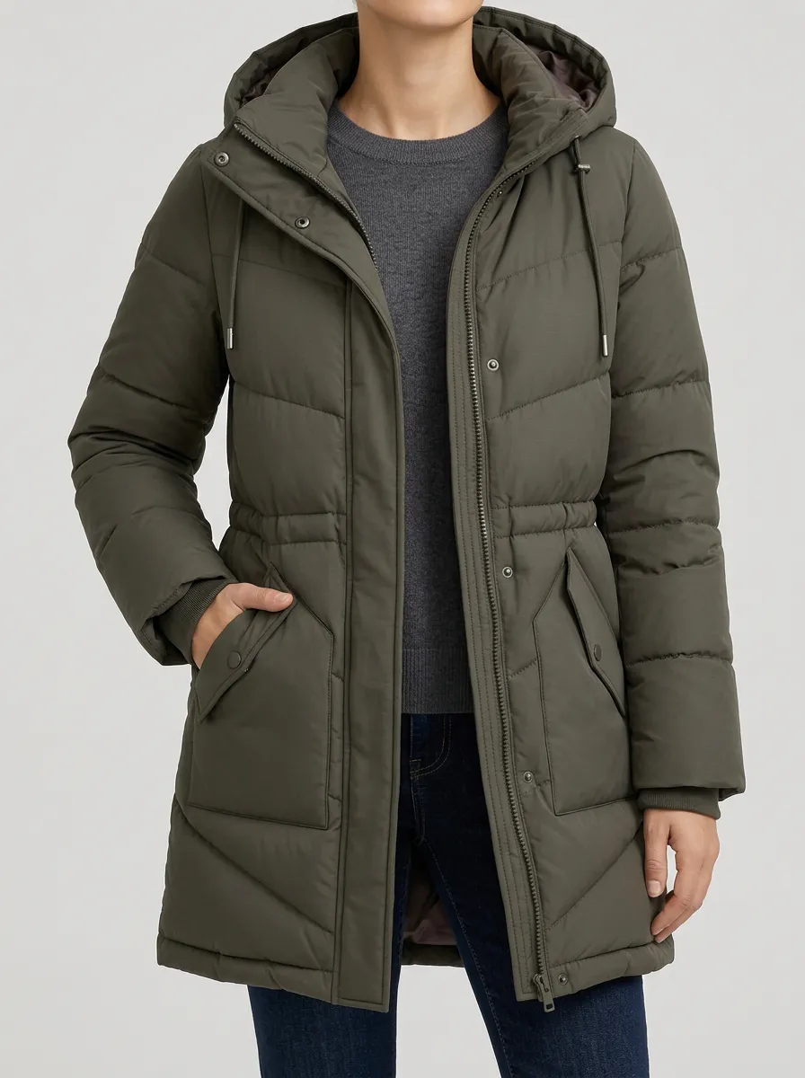 Women's Everyday Olive Puffer Jacket