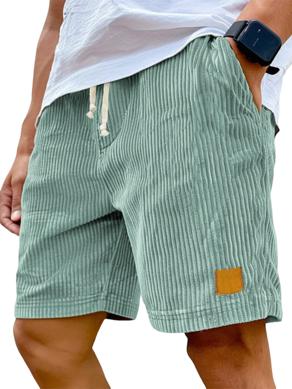 Clean Cut Corduroy Seamed Detail Shorts
