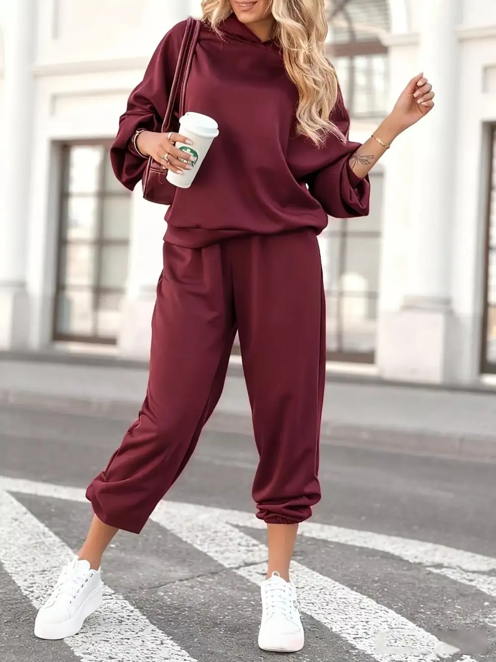 Casual Hoodie and Cropped Pants Set