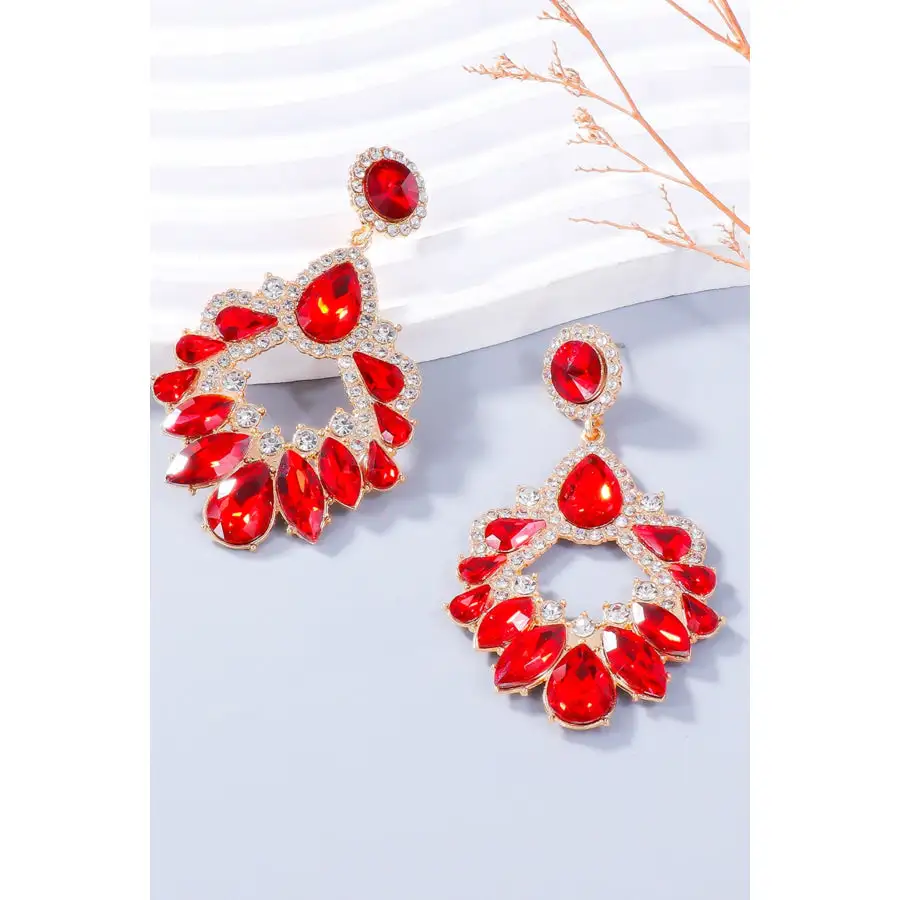 Alloy Rhinestone Dangle Earrings