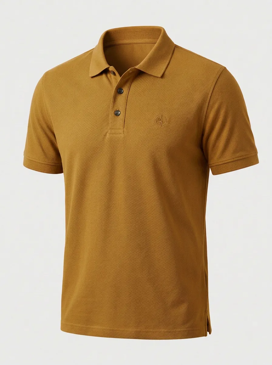 Refined Compass-Detail Men's Polo Shirt