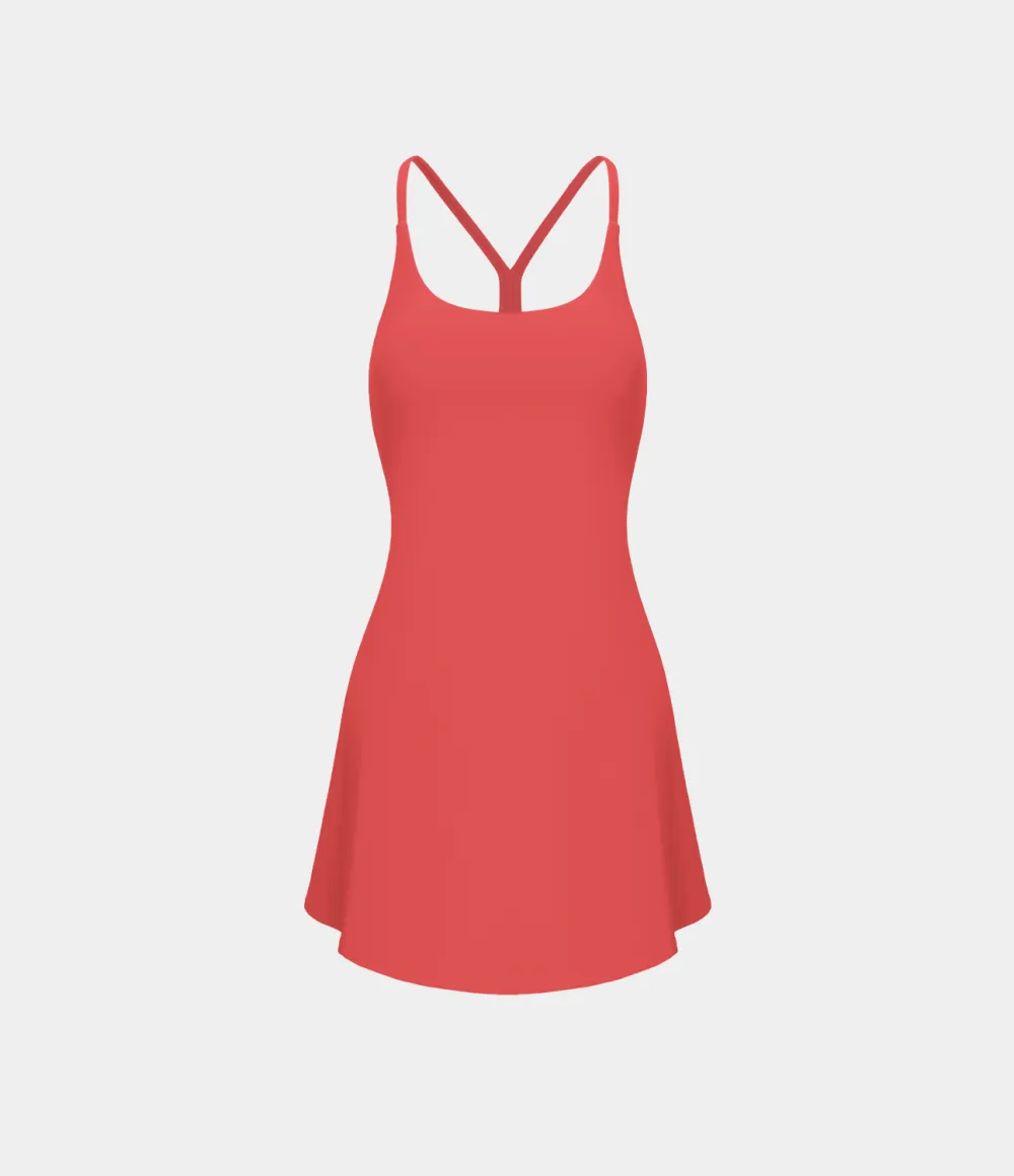 Softlyzero Airy Backless Cut Out 2-in-1 Pocket Cool Touch Mini Activity Dress