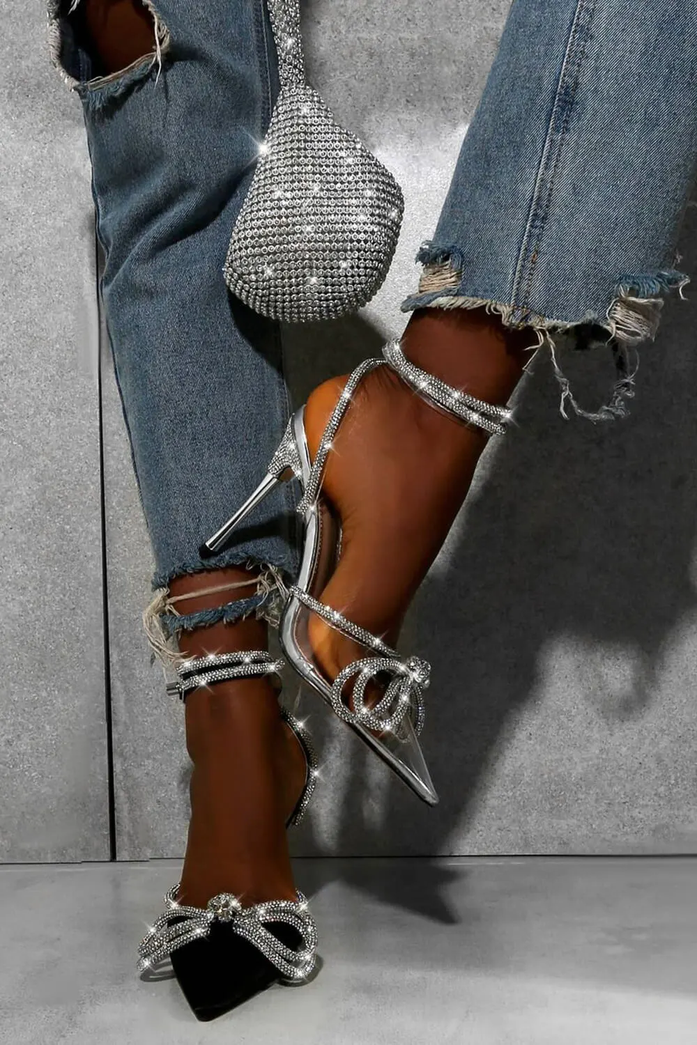 Clear Perspex Wrap Around Diamante