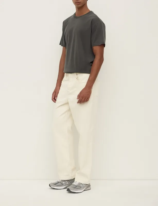 Ecru Relaxed Fit Jeans