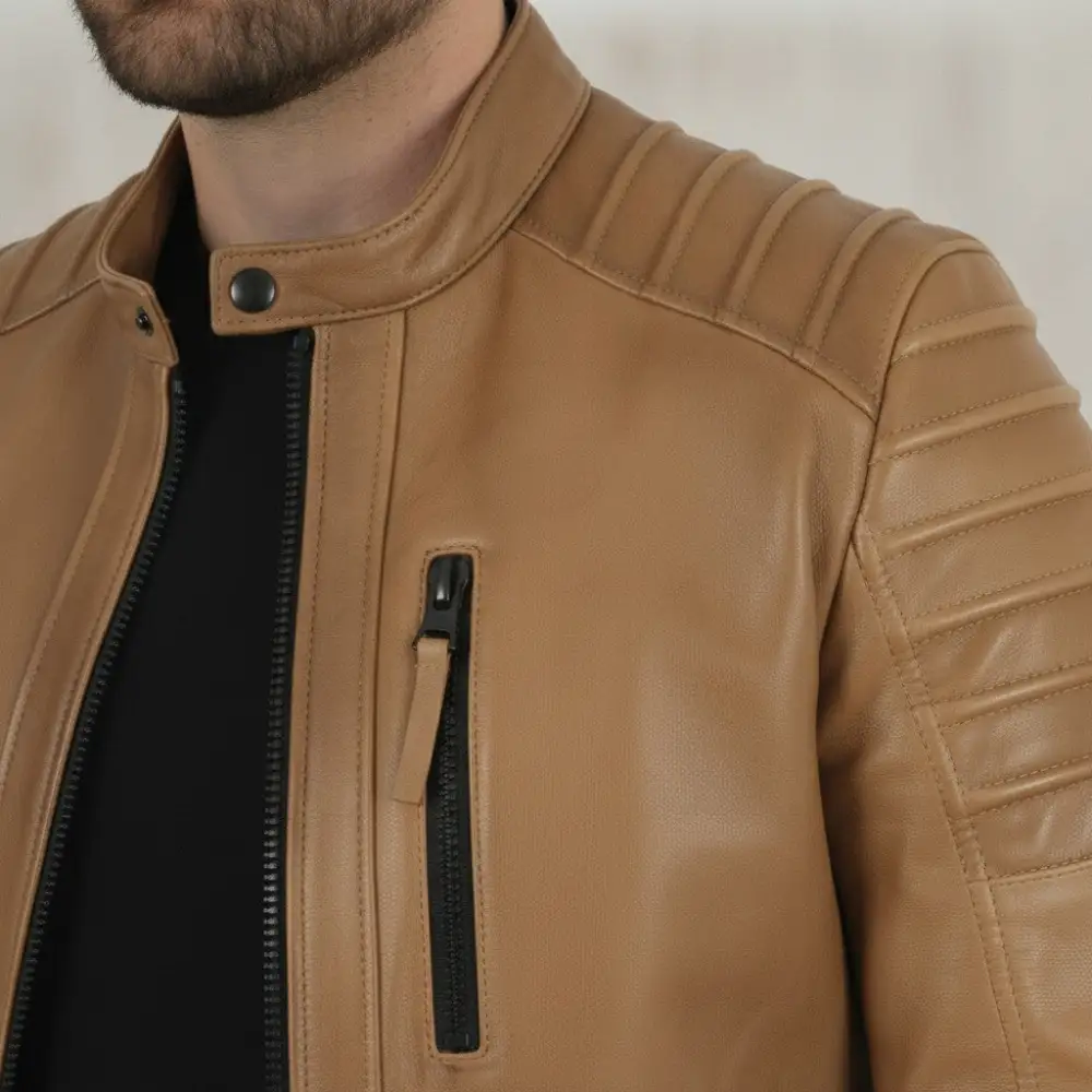 Lambskin Biker Motorcycle Quilted Jacket