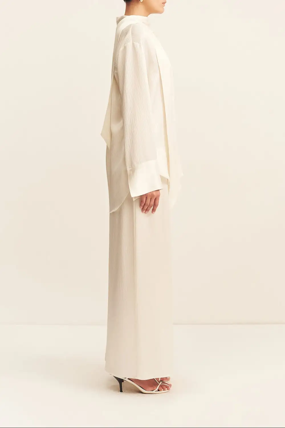 Textured Button Front Relaxed Fit Shirt