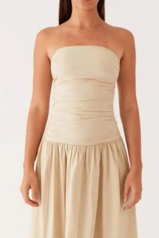 Strapless Ruched Maxi Dress
