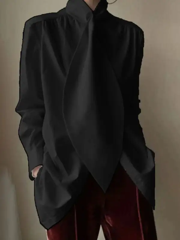 Women's High-Neck Relaxed Blouse