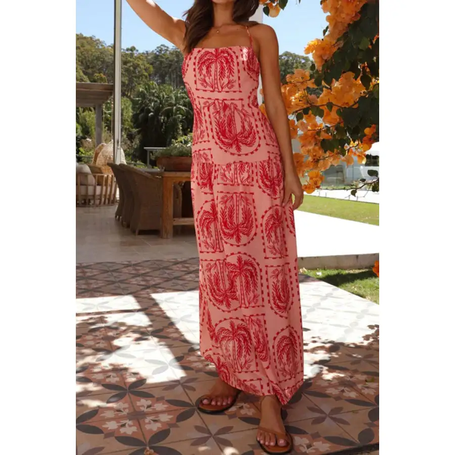 Classic Printed Halter Neck Maxi Dress