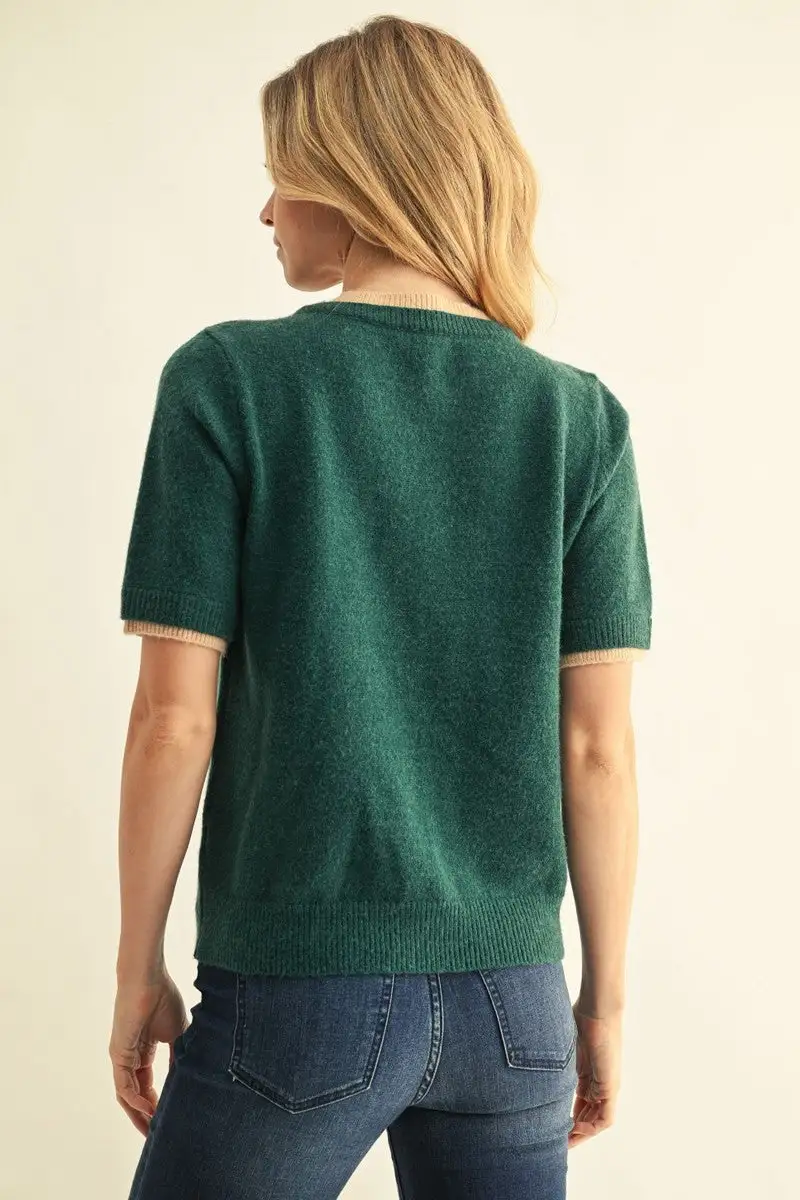 Color Rib Layered Top