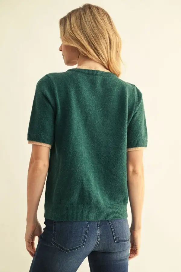 Color Rib Layered Top