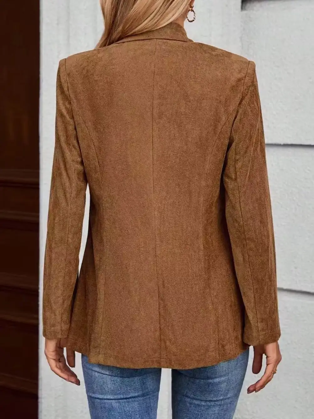 Structured Single-Button Lapel-Collar Blazer