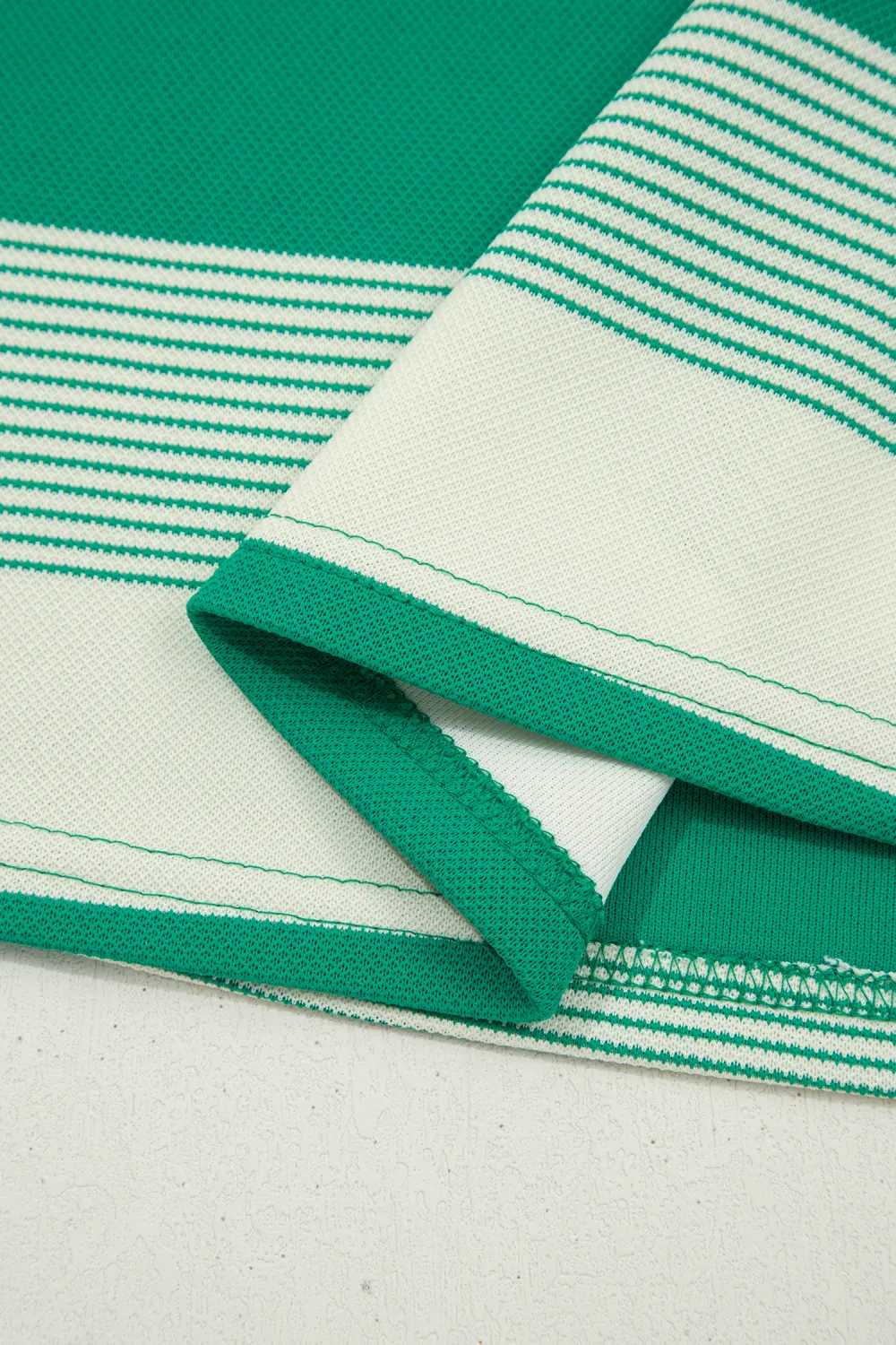 Green Stripe Mixed Print Crew Tee