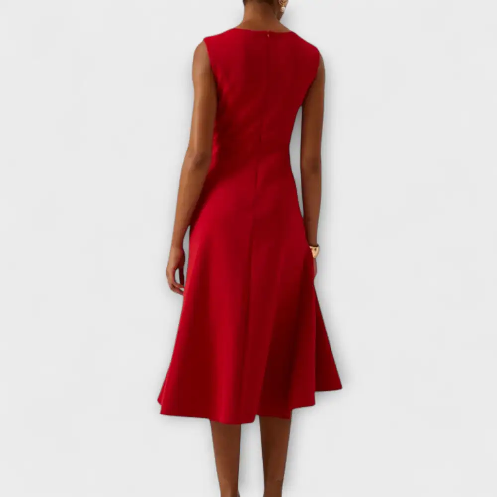  Refined Pleated Midi Dress