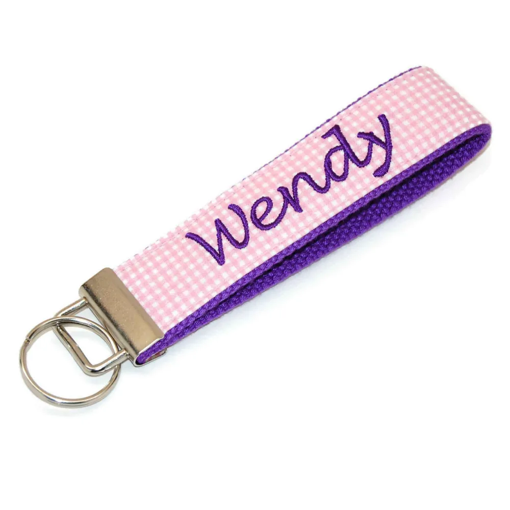 Gingham Check Playful Keychain