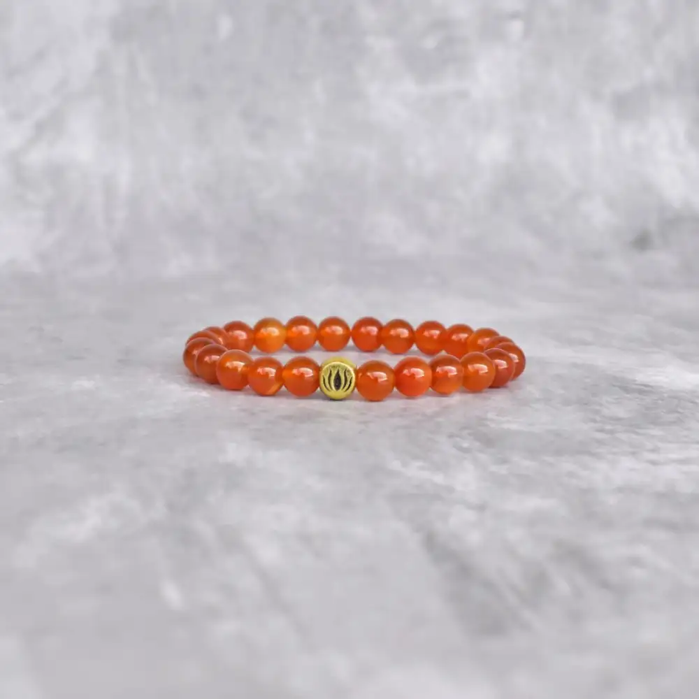 Lotus Carnelian Bead Bracelet