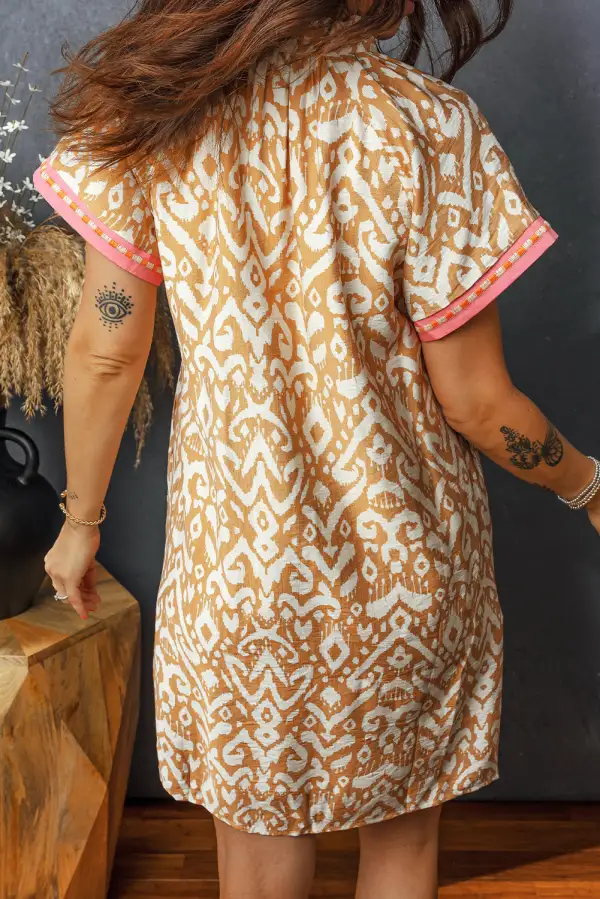 Relaxed Shape Striped Patchwork Mini Dress