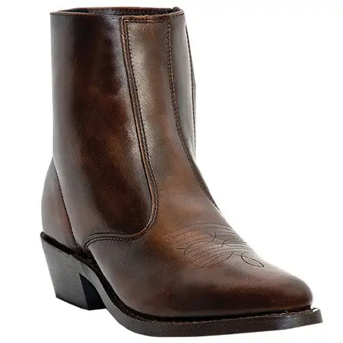 Men's Leather Round Toe Motorcycle Side-Zip Boots