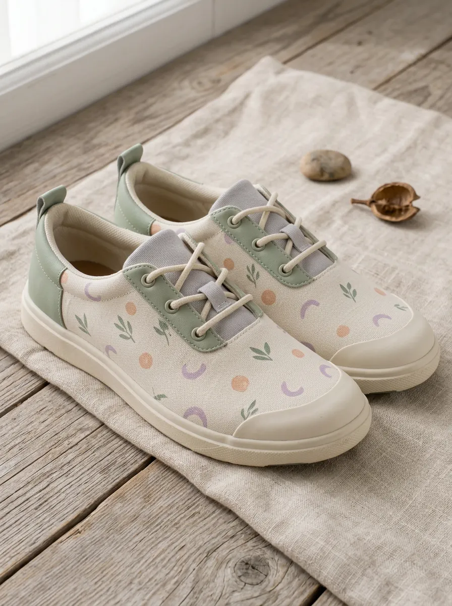 Women's Boho Botanical Abstract Printed Canvas Shoes