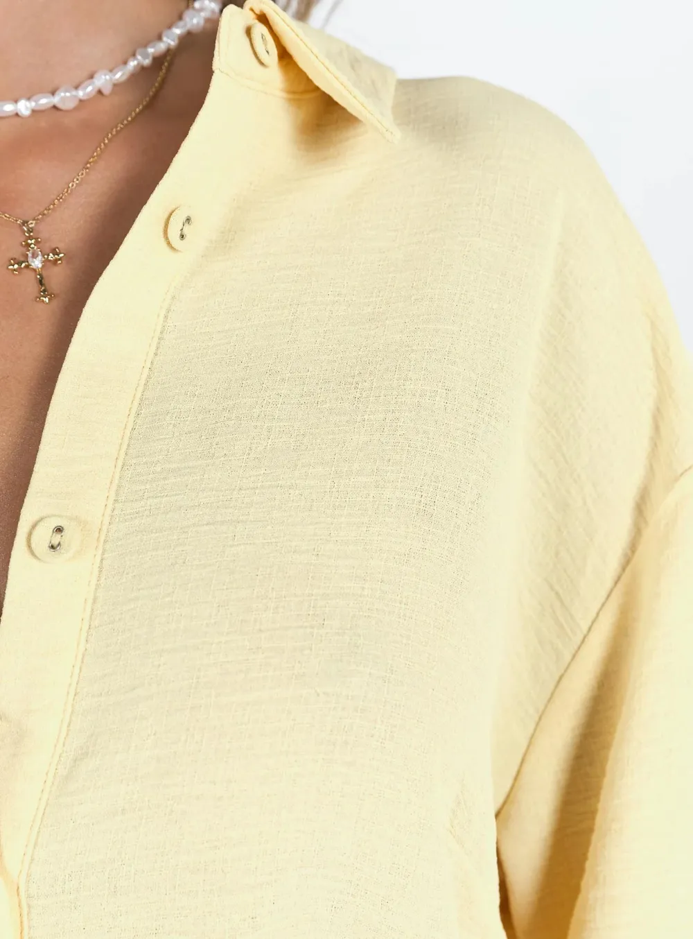 Oversized White Satin Like Shirt