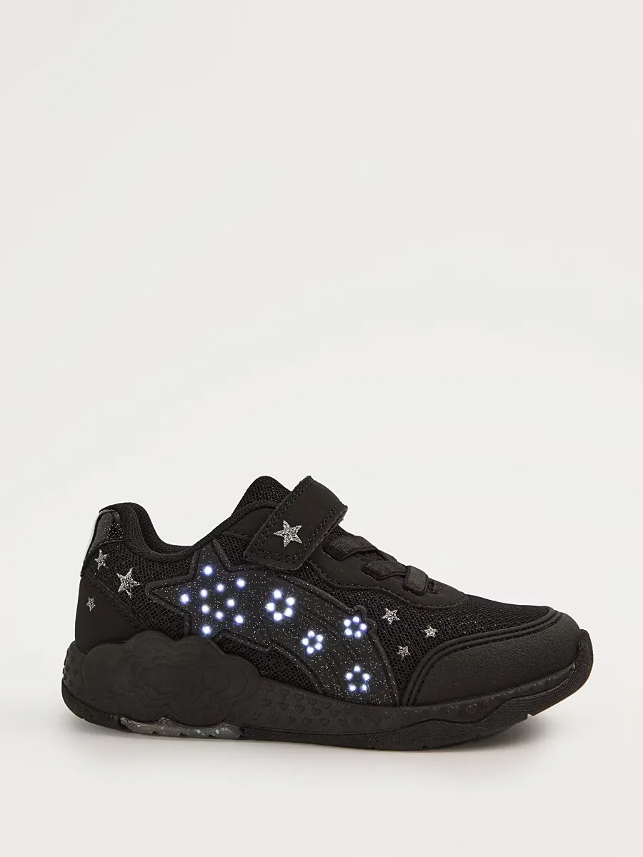 Black Shooting Star Light Up School Shoes